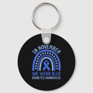 Womens In November We Wear Blue Diabetes Awareness Key Ring