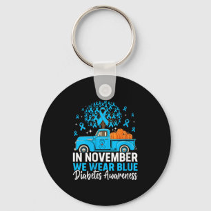 Womens In November We Wear Blue Diabetes Awareness Key Ring