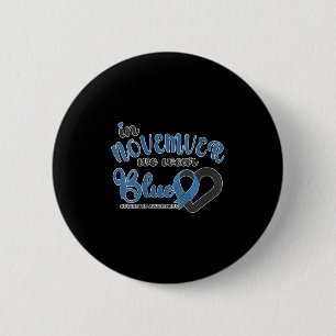 Womens In November We Wear Blue Heart Ribbon Diabe 6 Cm Round Badge