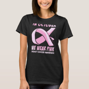 Womens In October We Wear Pink Dragonfly T-Shirt
