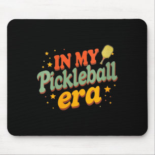 Women's in pickleball era retro pickle player mouse pad