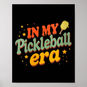 Women's in pickleball era retro pickle player poster