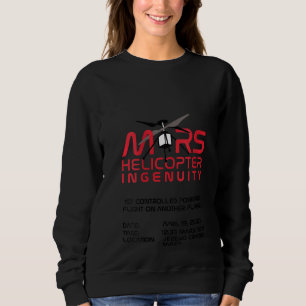 Womens Ingenuity Helicopter Flight Flying Mars 202 Sweatshirt