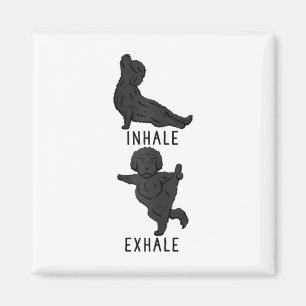 Womens Inhale Exhale Labradoodle Yoga Dog Tee Shir Magnet