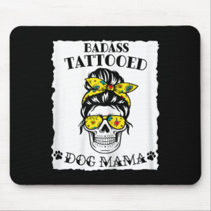 Womens Inked Mama Tattoo Mum Tattoo Dog Mum With T Mouse Pad