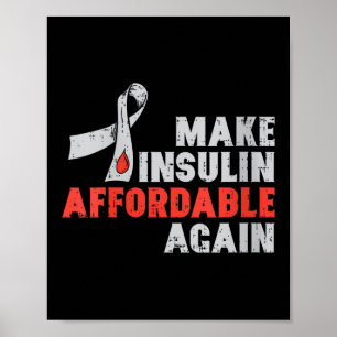 Womens Insulin Therapy Diabetes Awareness Blood Gl Poster