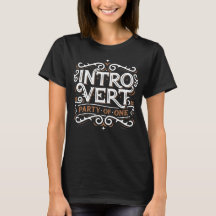 Womens Introvert (Party of One) Black T-Shirt