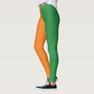 Women's Ireland Flag Colors Leggings, Hip Irish Leggings