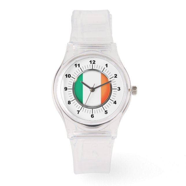 Women's Ireland Flag Sporty Pink Silicon Watch (Front)