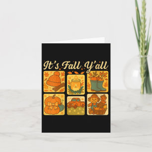 Womens It’s Fall Y’all Pumpkin Scarecrow Cute Autu Card