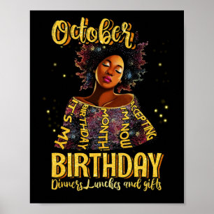 Womens It’s My Birthday October Accepting Birthday Poster