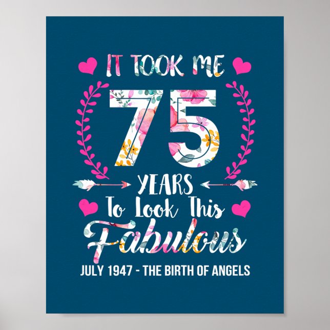 Womens It took me 75 Years to Look This Good 75 Poster (Front)