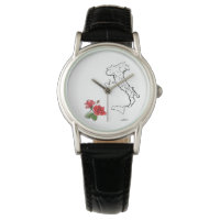 *~* Women's Italia Italy Map Roses Leather