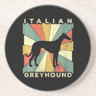 womens italian greyhound dog 70s gift coaster