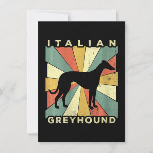 womens italian greyhound dog 70s gift v-neck thank you card