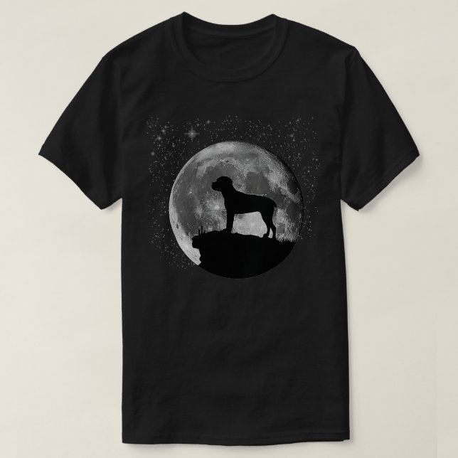 Womens Italian Mastiff Cane Corso Moon VNeck  T-Shirt (Design Front)