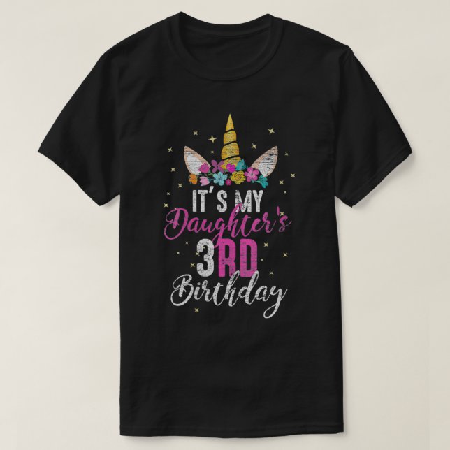 Womens Its My Daughters 3rd Birthay Mummy Gift Uni T-Shirt (Design Front)