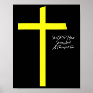 Womens Its Ok To Have Jesus And A Therapist Too Ch Poster