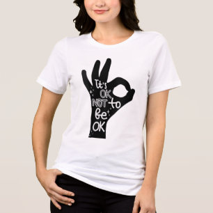 Womens Its Okay To Not Be Okay Hand Suicide Preven Tri-Blend Shirt