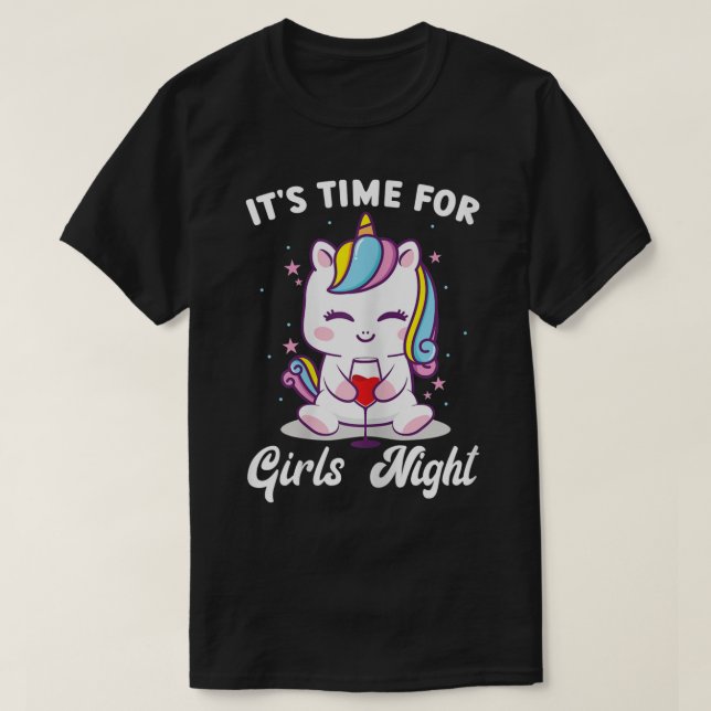 Womens it's time for girls night party ladies brid T-Shirt (Design Front)