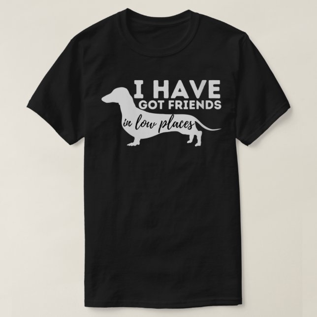Womens I've Got Friends In Low Places  Dachshund L T-Shirt (Design Front)