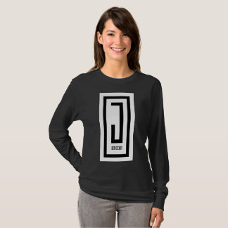 womens j wear design long sleeve black tee
