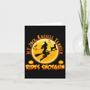 Womens Jack Russell Terrier Rides Shot Dog Card
