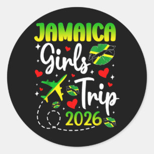Womens Jamaica Girls Trip 2026 Summer Vacation Classic Round Sticker