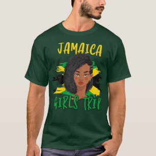 Womens Jamaica Girls Trip Black Woman Bride Squad  T-Shirt