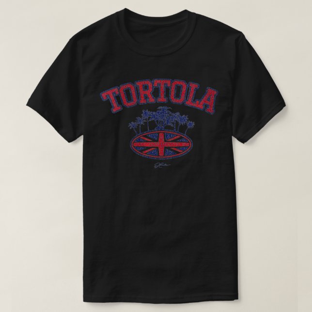 Womens JCombs Tortola, BVI, with Palm Trees and Un T-Shirt (Design Front)