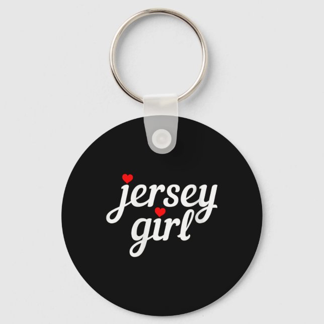 Womens Jersey Girl New Jersey Heart Funny Cute New Key Ring (Front)