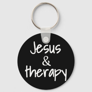 Womens Jesus And Therapy Christian Humour For Chri Key Ring