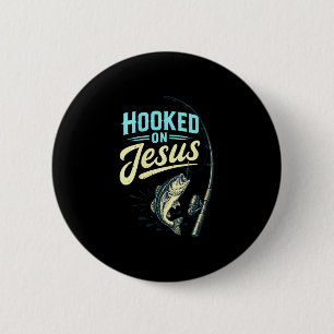 Women's jesus faith fish fishing vintage design  6 cm round badge