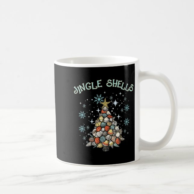 Womens Jingle Shells Christmas Tree Snowflakes Cel Coffee Mug (Right)