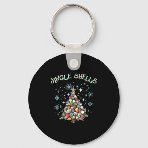 Womens Jingle Shells Christmas Tree Snowflakes Cel Key Ring