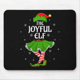 Womens Joyful Elf Christmas Family Girls Women Elf Mouse Pad
