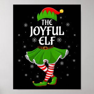 Womens Joyful Elf Christmas Family Girls Women Elf Poster