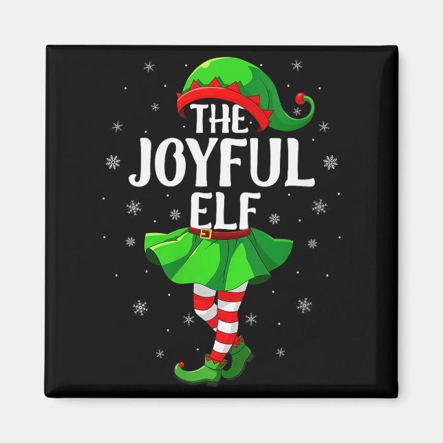 Womens Joyful Elf Christmas Girls Women Elf Squad  Magnet (Front)