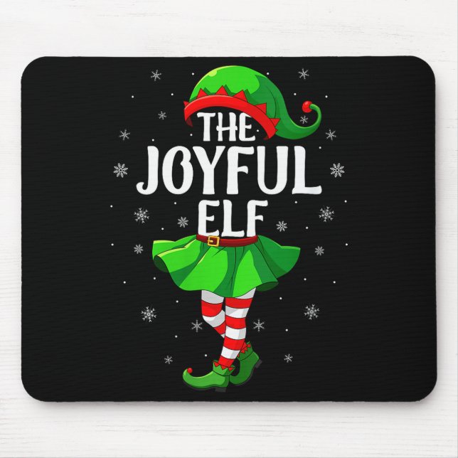 Womens Joyful Elf Christmas Girls Women Elf Squad  Mouse Pad (Front)