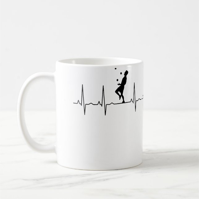 Womens Juggling Heartbeat Juggling Coffee Mug (Left)