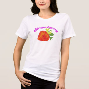 Women's Juicy Red Strawberry Graphic Shirt, Tri-Blend Shirt