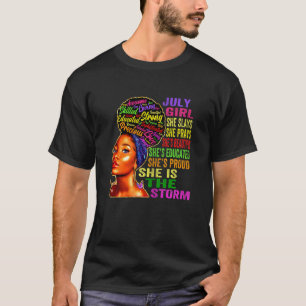 Womens July Girl She Slays & Prays July Birthday T-Shirt