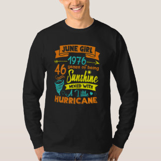 Womens June 1976 46 Years Old Sunshine Mixed With T-Shirt