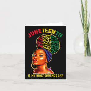 Womens Juneteenth Black African Afro Women Indepen Card