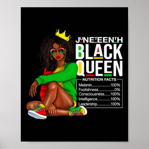 Womens Juneteenth Black Queen Nutritional Facts 4t Poster