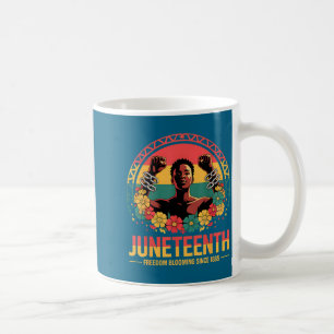 Womens juneteenth floral freedom day black history coffee mug