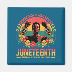Womens juneteenth floral freedom day black history magnet