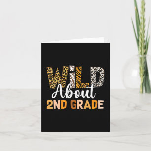Womens Jungle Theme Wild About 2nd Grade Back To S Card