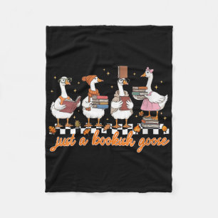 Womens Just A Bookish Goose Fall Autumn Vibes Read Fleece Blanket