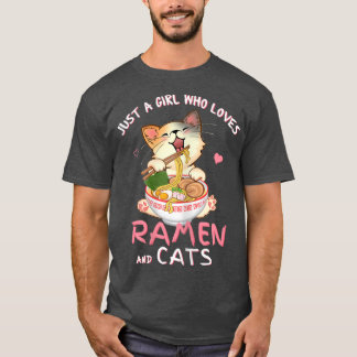 Womens Just A Girl Who Loves Cats T Cute Cat With T-Shirt